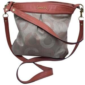 Coach Classic Orangepink Fabric Cross Body Bag